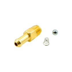 Suction spigot hose connection chem. wit
