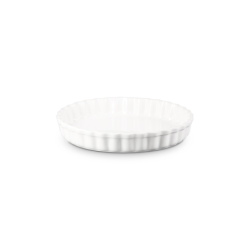 Stoneware Fluted Flan Dish 28cm White