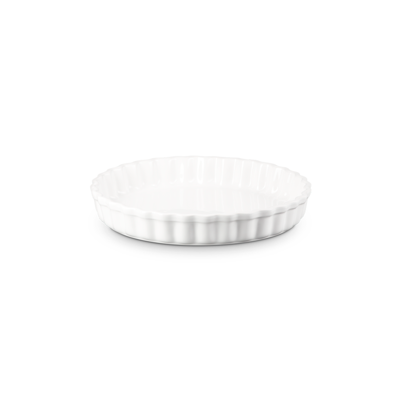 Stoneware Fluted Flan Dish 28cm White