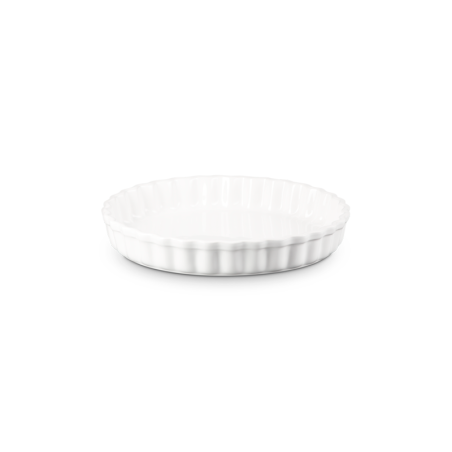 Stoneware Fluted Flan Dish 28cm White