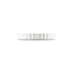 Stoneware Fluted Flan Dish 28cm White