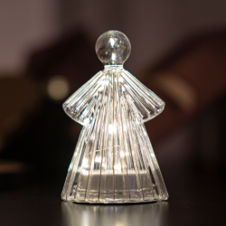 Anjo 14cm Transparente/Branco - Alberte