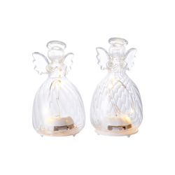 Conjunto de 2 Anjos 9cm Transparente - Wave