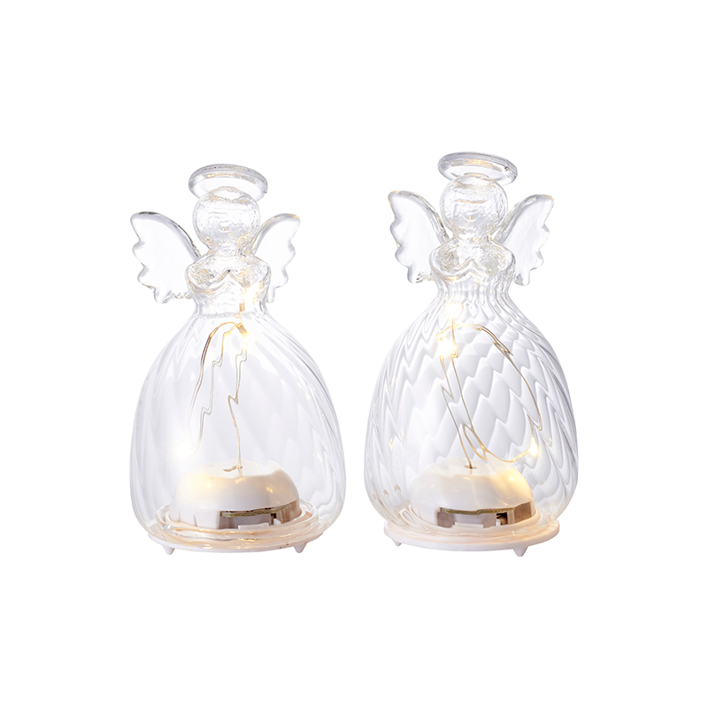 Conjunto de 2 Anjos 9cm Transparente - Wave Conjunto de 2 Anjos 9cm Transparente - Wave