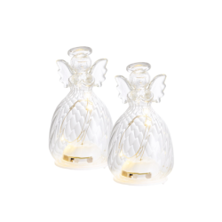 Conjunto de 2 Anjos 9cm Transparente - Wave