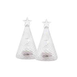Conjunto de 2 Árvores 11cm Transparente - Wave