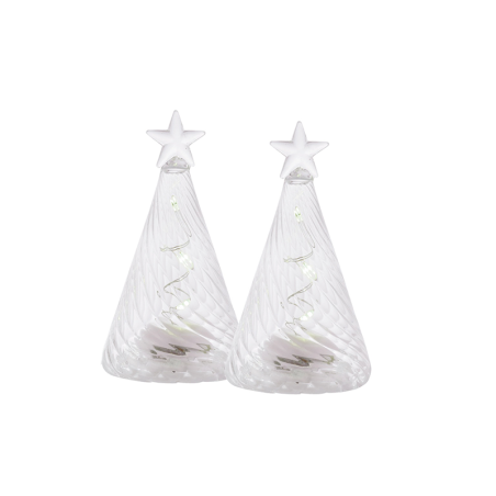 Set of 2 Trees 11cm Transparent - Wave