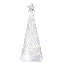 Árvore de Natal 26cm Branco e Transparente - Wave