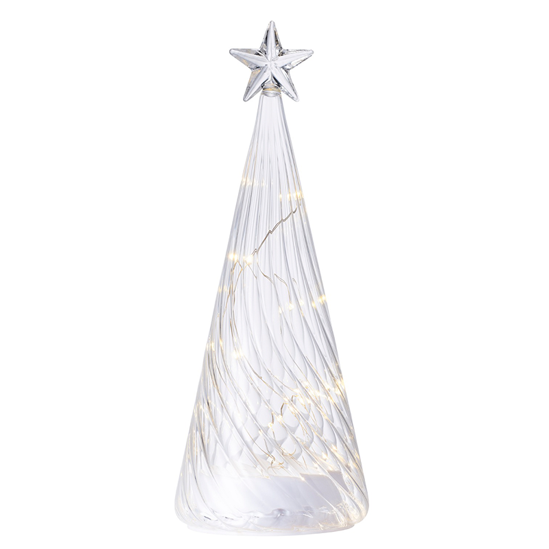 Árvore de Natal 26cm Branco e Transparente - Wave