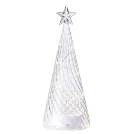 Árvore de Natal 26cm Branco e Transparente - Wave