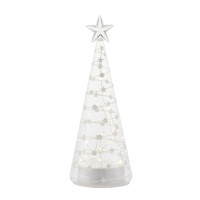 Árvore de Natal 26cm Transparente e Branco - Sweet