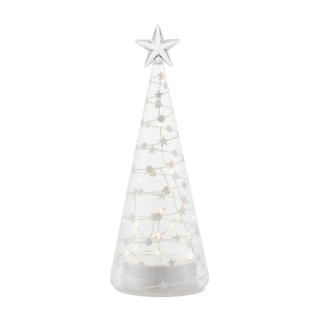 Árvore de Natal 26cm Transparente e Branco - Sweet