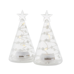Set of 2 Christmas Trees 11cm Transparent and White - Sweet