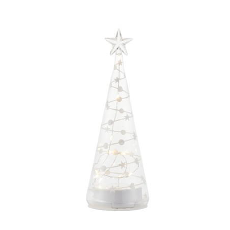 Árvore de Natal 22cm Transparente e Branco - Sweet
