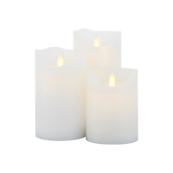 CONJ. 3 VELAS LED SARA DIAM7.5X10/12.5/1