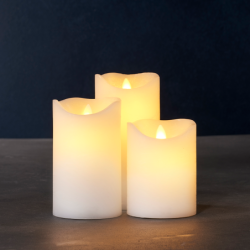 CONJ. 3 VELAS LED SARA DIAM7.5X10/12.5/1
