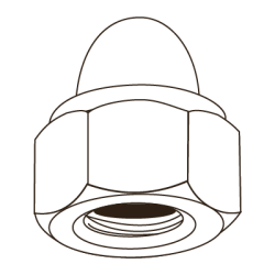 CHEMITOOL FASTENERS Prevailling Torque Hexagon Domed Cap Nut With Non-Metal Insert DIN 986 M6 |8| White Zinc plated