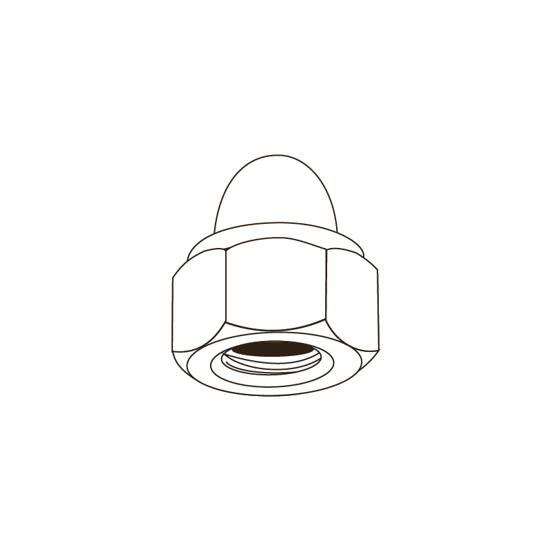 CHEMITOOL Prevailing Torque Hexagon Domed Nut with Non-Metallic Insert DIN 986 M6 8 White Zinc Plated