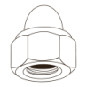 CHEMITOOL Prevailing Torque Hexagon Domed Nut with Non-Metallic Insert DIN 986 M6 8 White Zinc Plated