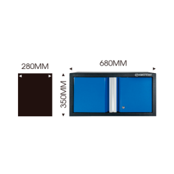 KING TONY Double Door Wall Cabinet Black and Blue