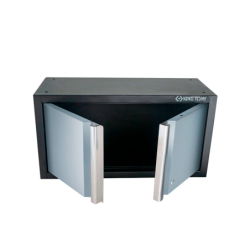Armário de Parede de Porta Dupla Preto e Cinzento KING TONY