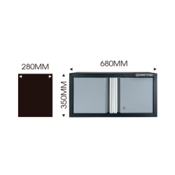 KING TONY Double Door Wall Cabinet Black and Grey