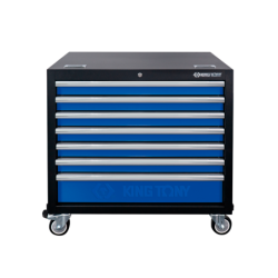Carro 7 Gavetas para Bancada de Trabalho Preto e Azul KING TONY