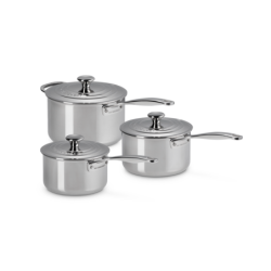 Conjunto de 3 Tachos com Tampa 3-Ply