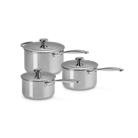 Conjunto de 3 Tachos com Tampa 3-Ply