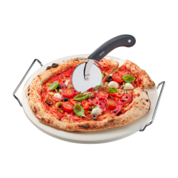 Pedra para Pizza com Pegas e Cortador Redondo - Darioso