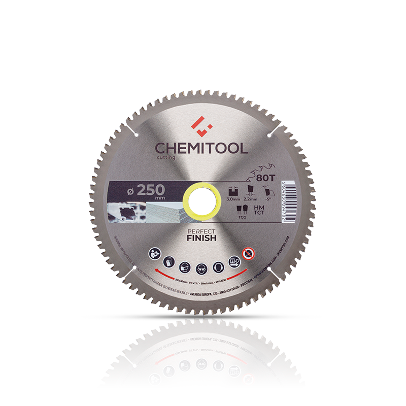 Hoja de Sierra Circular Multimateriales Melamina Ø250X30 Z80 CHEMITOOL CUTTING
