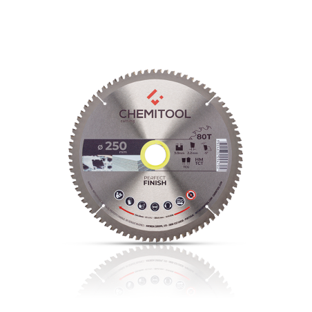 Hoja de Sierra Circular Multimateriales Melamina Ø250X30 Z80 CHEMITOOL CUTTING