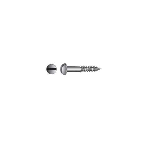 Parafuso Cabeça Oval com Fenda para Madeira DIN 96 N20 4X20 Latão CHEMITOOL FASTENERS