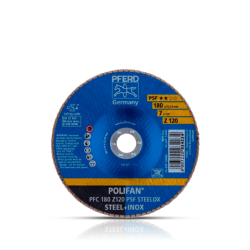 PFERD Polifan Flap Discs Universal Line Z PSF Steelox Conical Type PFC 180 Z 120 PSF/22,23
