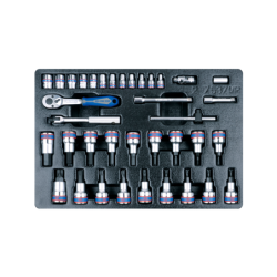 KING TONY 37 Pieces 1/2” DR. Hex Bit Socket Set for Tool Chest