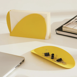 Set of 2 Desk Containers Yellow - Ellipse