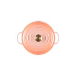 Tacho Cocotte Redonda 20cm Peche com Pega Dourado - Signature