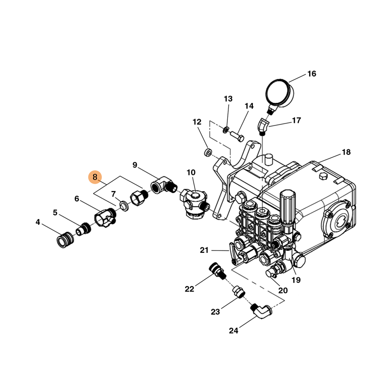 Adaptador de Mangueira (Incl. Ref. 7) 49587 RIDGID Adaptador de Mangueira (Incl. Ref. 7) 49587 RIDGID