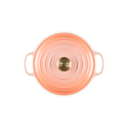 Tacho Cocotte Redonda 24cm Peche com Pega Dourado - Signature