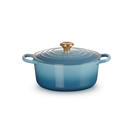 Tacho Cocotte Redonda 26cm Chambray com Pega Dourado - Signature