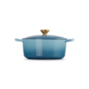 Tacho Cocotte Redonda 26cm Chambray com Pega Dourado - Signature