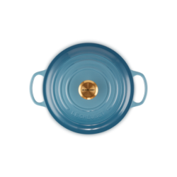 Tacho Cocotte Redonda 26cm Chambray com Pega Dourado - Signature