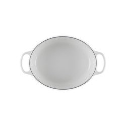 Oval Casserole 27cm White with Gold Knob - Signature