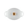 Oval Casserole 27cm White with Gold Knob - Signature