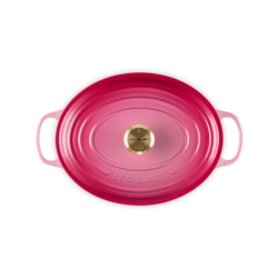 Tacho Cocotte Oval 31cm Berry com Botão Dourado - Signature