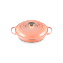 Shallow Casserole 26cm Peche with Gold Knob - Signature