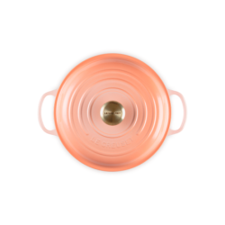 Shallow Casserole 26cm Peche with Gold Knob - Signature