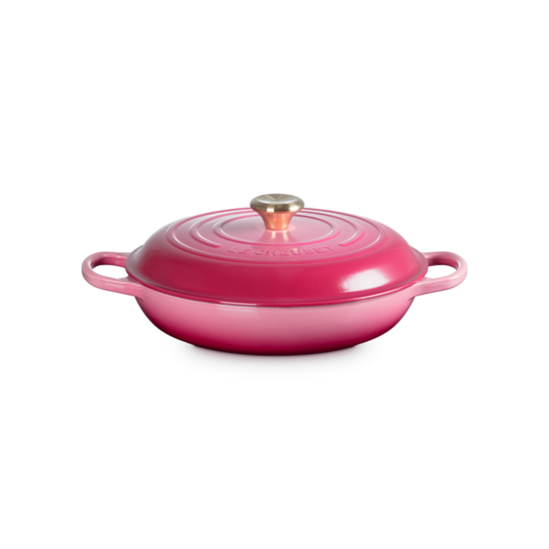 Shallow Casserole 30cm Berry with Gold Knob - Signature