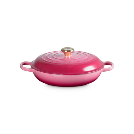 Shallow Casserole 30cm Berry with Gold Knob - Signature