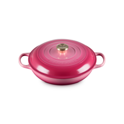 Shallow Casserole 30cm Berry with Gold Knob - Signature